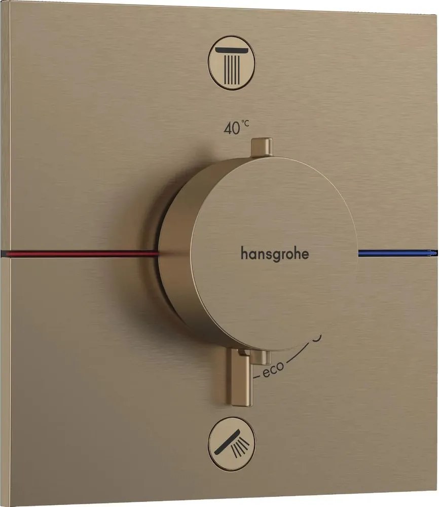 Baterie dus termostatata incastrata bronz periat Hansgrohe ShowerSelect Comfort E 2 functii EN1717