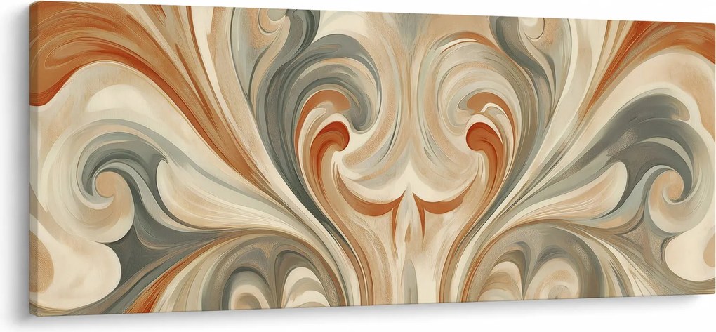 Tablou - Vârtejuri în culori pământii (120x50 cm)