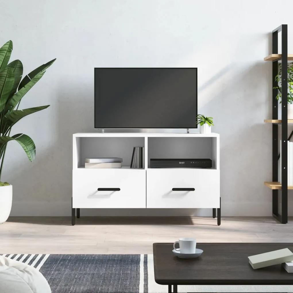 828980 vidaXL Comodă TV, alb, 80x36x50 cm, lemn prelucrat