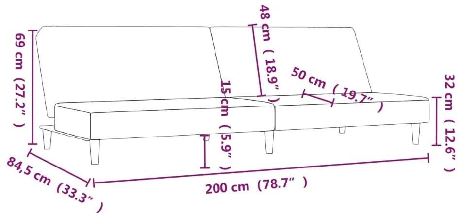 Canapea extensibila cu 2 locuri, verde, textil Verde, Fara suport de picioare