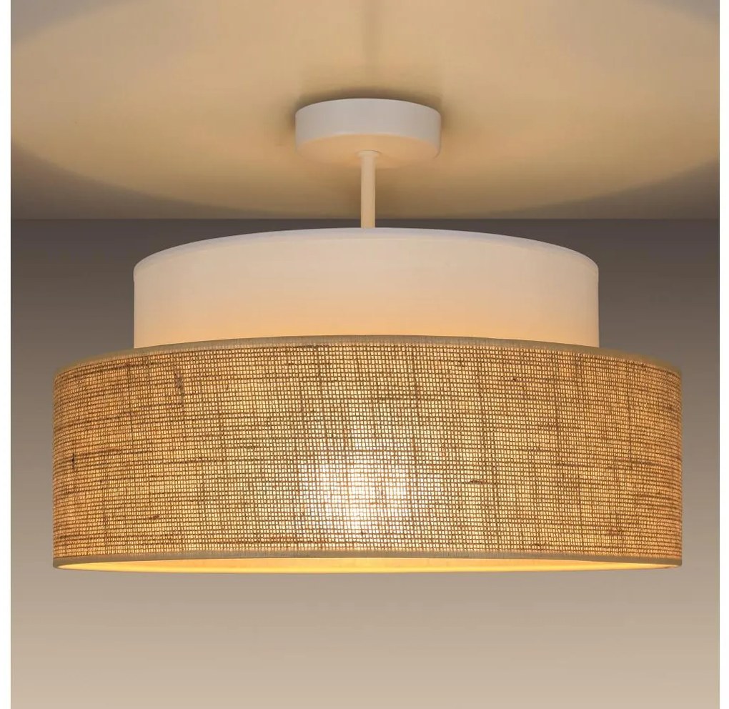 Lustră aplicată BOHO 1xE27/60W/230V alb/bej