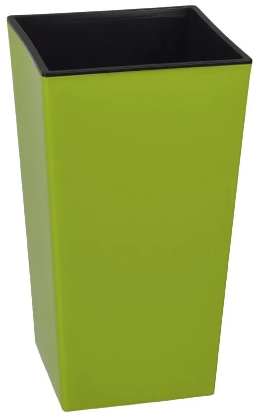 Ghiveci de flori adecvat pentru exterior Gardenico Elise, înălțime 26 cm, verde mazăre mat