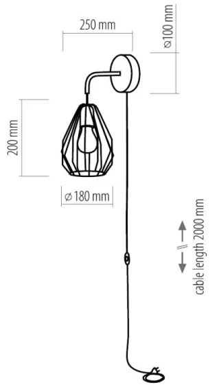 Aplica perete BRYLANT BLACK 1xE27/60W/230V