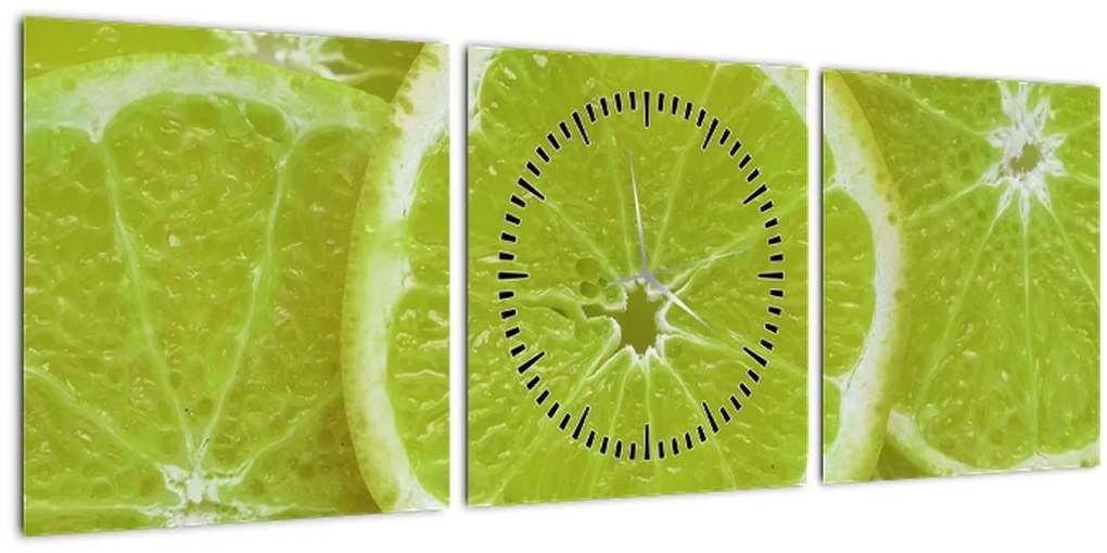 Tablou - lămâie tâiată (cu ceas) (90x30 cm)