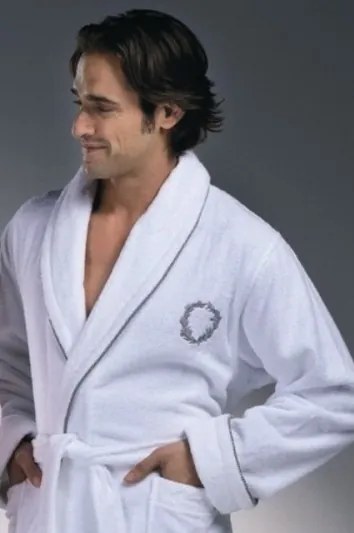 Halat pentru bărbați SEHZADE Alb – Broderie argintie S