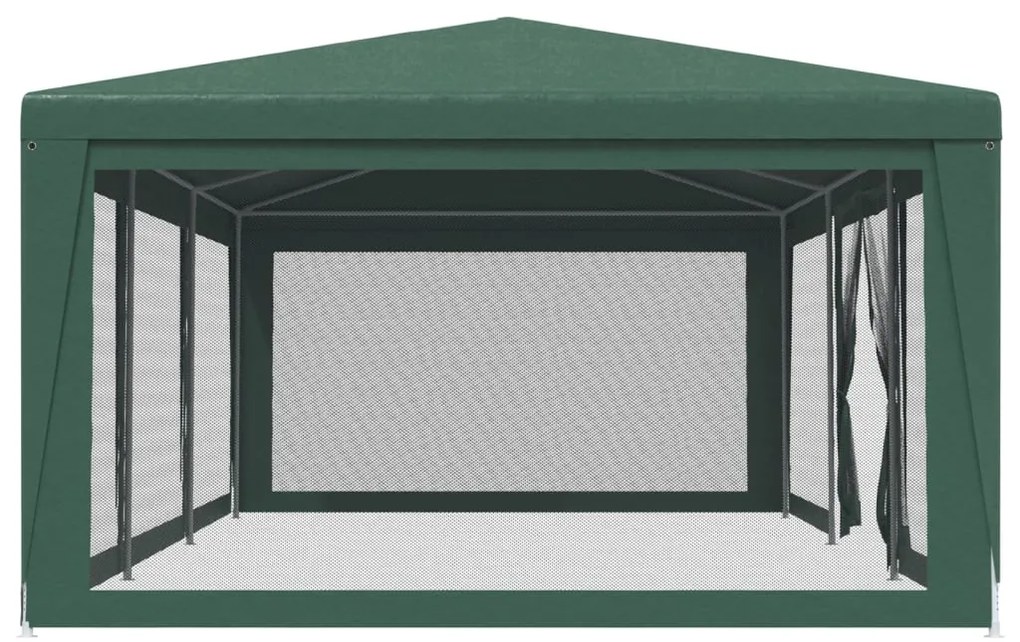 Cort de petrecere cu 8 pereti din plasa, verde, 9x4 m, HDPE Verde, 9 x 4 m