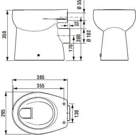 Vas wc stativ pentru copii, evacuare orizontala, alb, Jika Baby orizontala