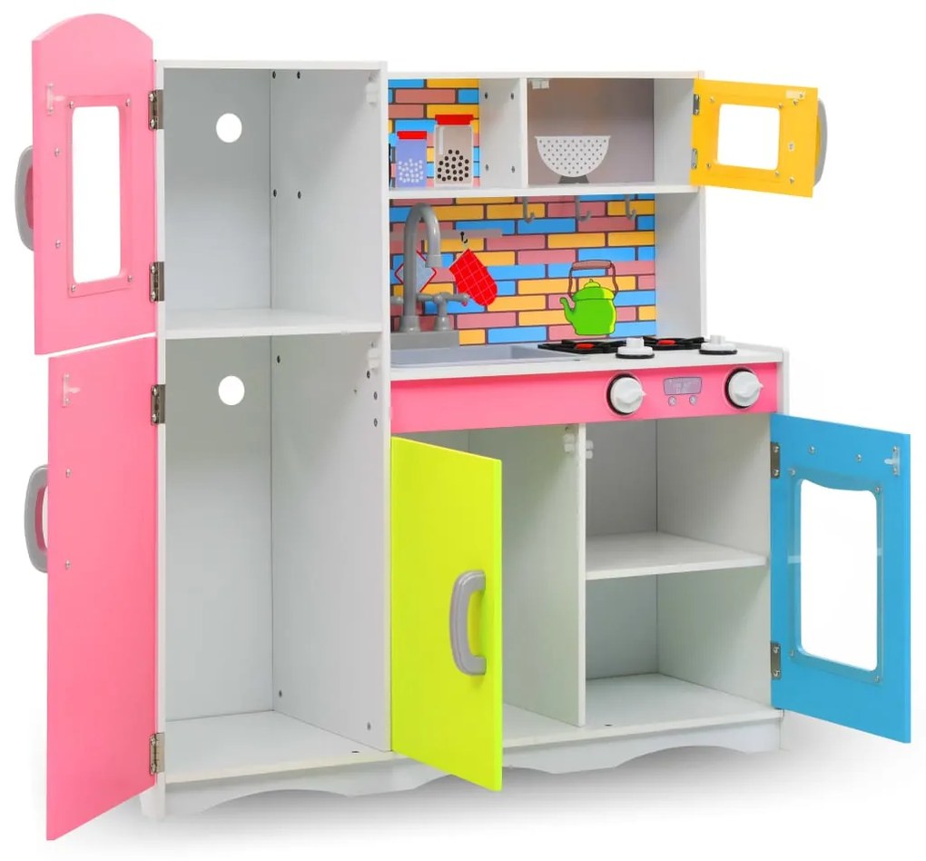 Bucatarie de jucarie pentru copii, multicolor, 80x30x85 cm, MDF