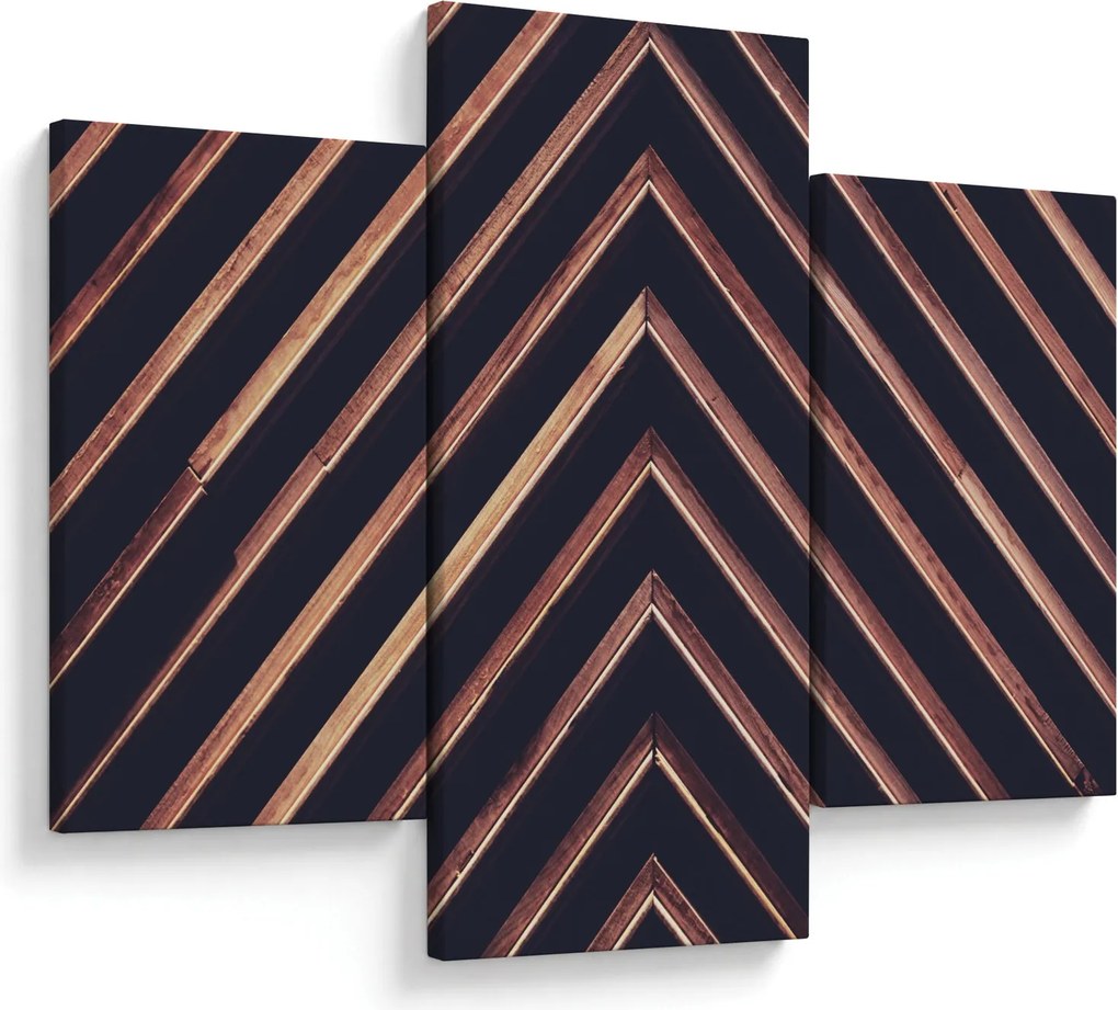 Tablou - Motiv de lemn pe fond negru (90x60 cm)