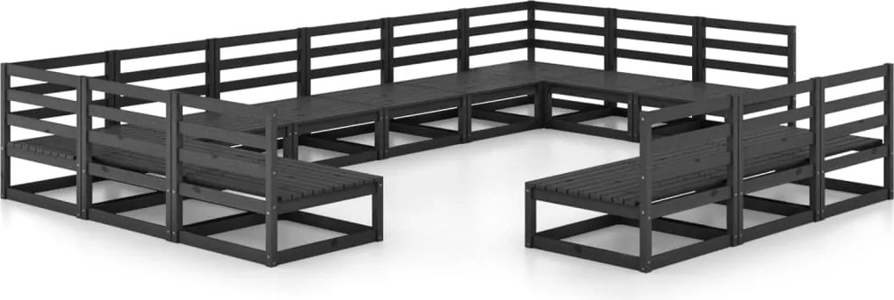 vidaXL Set mobilier de grădină, 13 piese, lemn masiv de pin