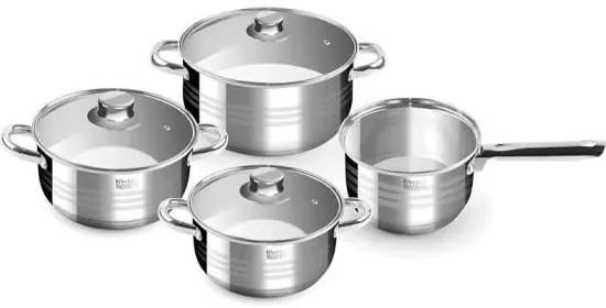 Oale cu capac, inox, set 7 piese, Perfect Home Diamond