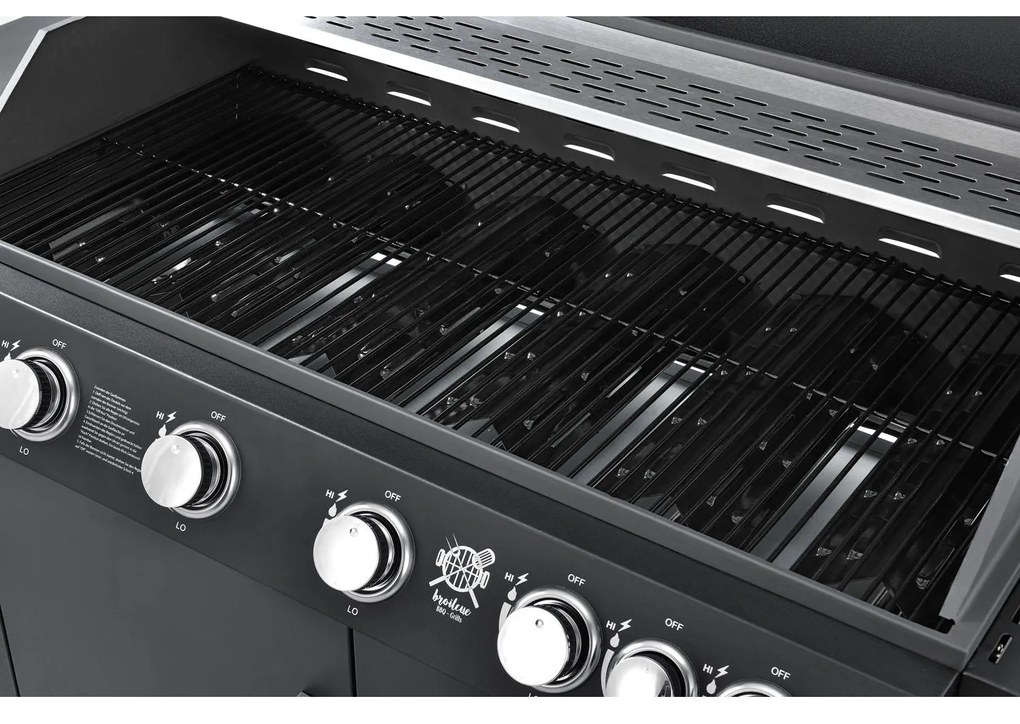 Grãtar pe gaz BBQ "California" cu 6 arzãtoare si 1 arzãtor pe gaz lateral
