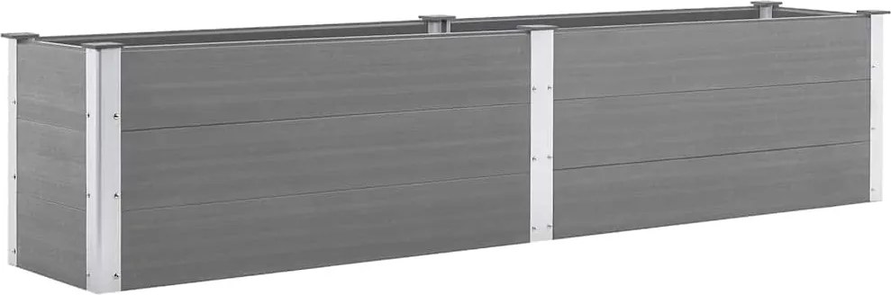 vidaXL Strat înălțat de grădină, gri, 250 x 50 x 54 cm, WPC