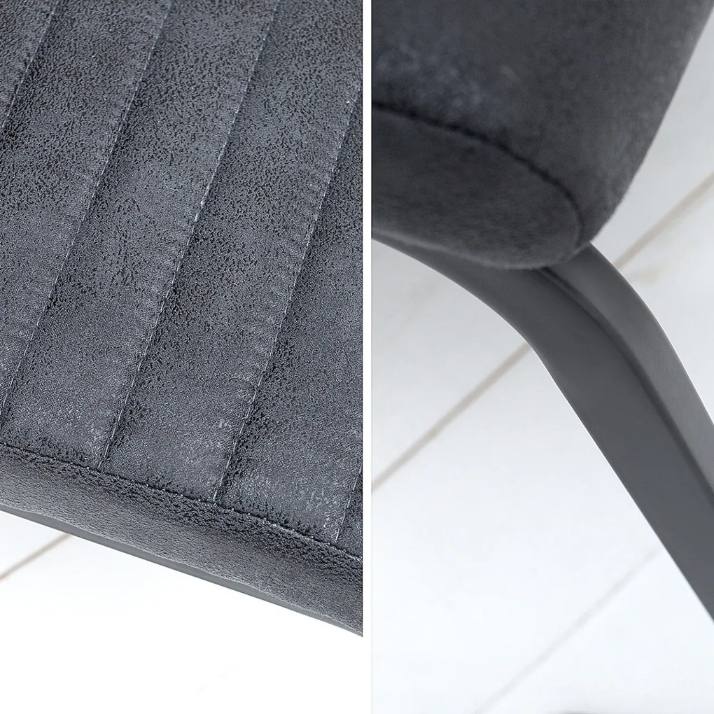 Set de 2 scaune Appartment, microfibra gri antic A-39378 VC