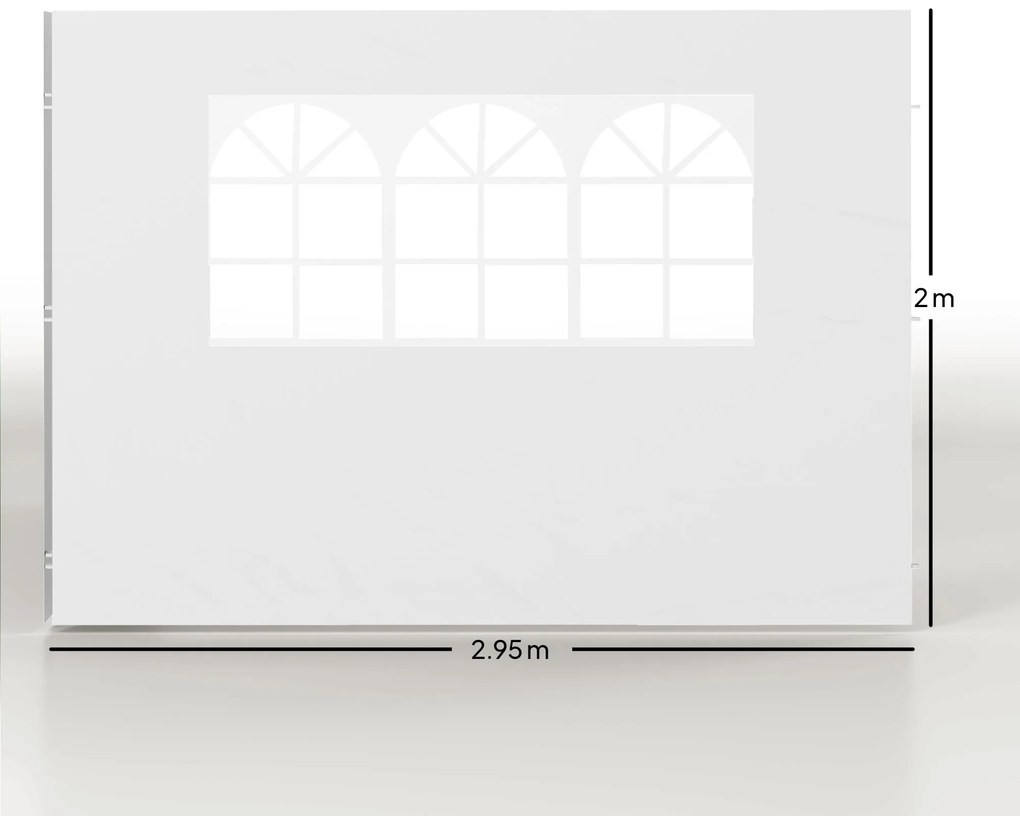 Outsunny Panouri Laterale pentru Corturi Pop-Up, Set de 2, 3x2m, Protecție UV, Rezistent la Apă, Alb | Aosom Romania