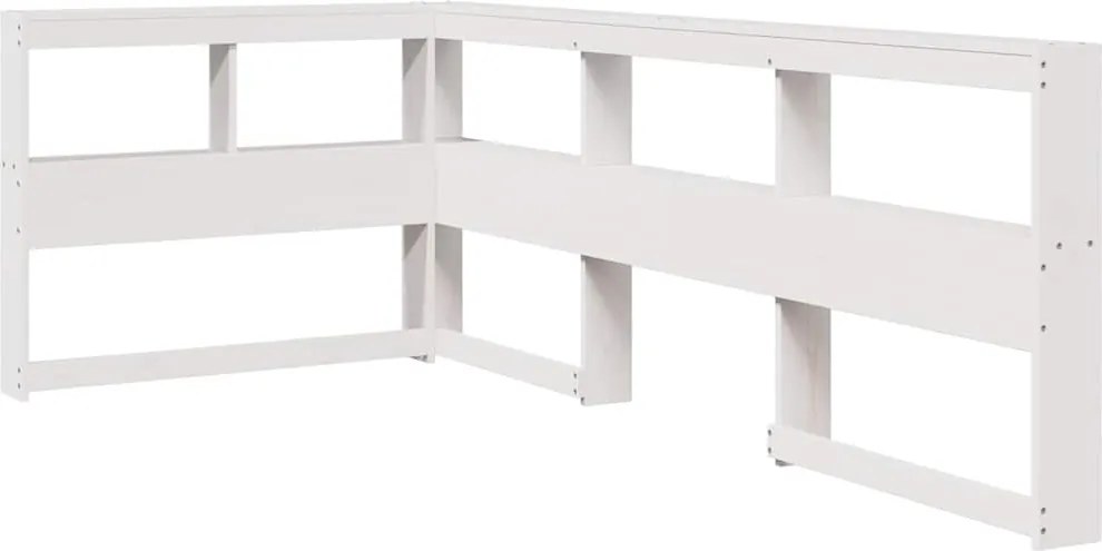 vidaXL Bibliotecă tăblie în formă de L, alb, 90 cm, lemn masiv de pin
