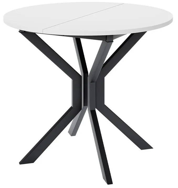 Masă sufragerie extensibilă 90 cm Kertare M 90 (Alb + Negru) (pentru 2-4 persoane). 1105351