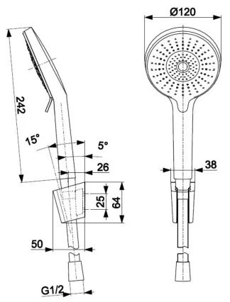 Set de duș KFA Armatura 841-245-81 OTAVA negru mat