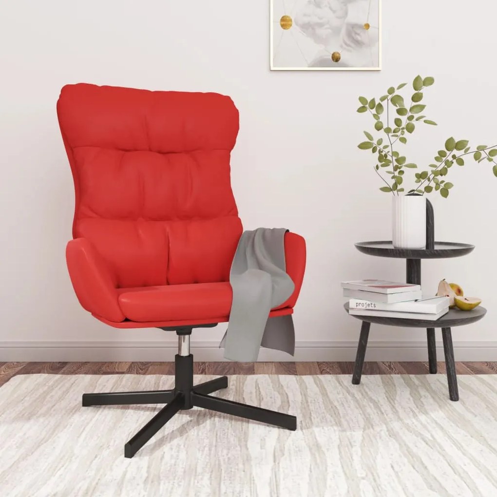 341192 vidaXL Scaun de relaxare, roșu, piele ecologică