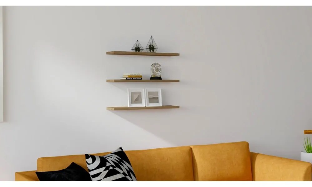 Rafturi de prete cu aspect de lemn de nuc 3 buc. Boss - Kalune Design