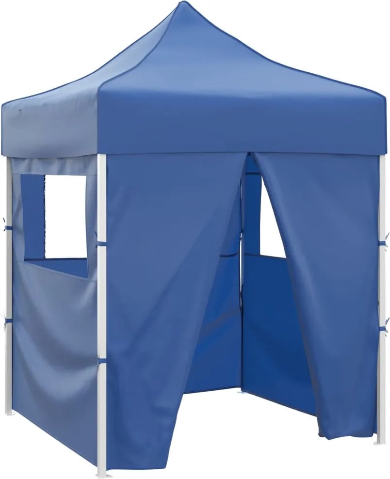 vidaXL Cort de petrecere pliabil cu 4 pereți, albastru, 2 x 2 m, oțel