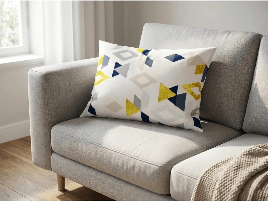 Set 2 huse decorative pentru perna din microfibra GEOMETRICA 50x70 cm, colorata