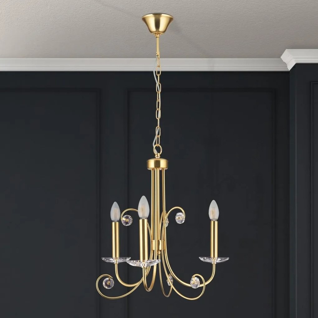 Candelabru stil clasic cu cristal K9 ARIANE 3L auriu