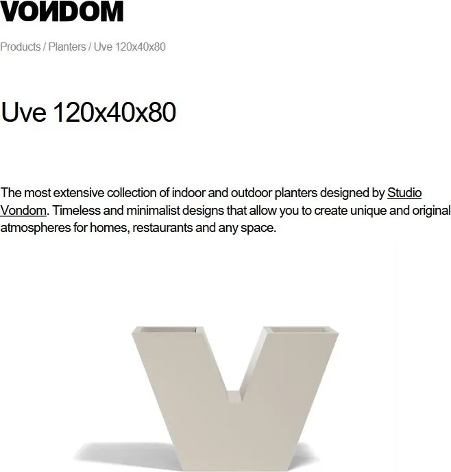 Jardiniera / Ghiveci plante design decorativ modern exterior / interior UVE 120x40x80cm