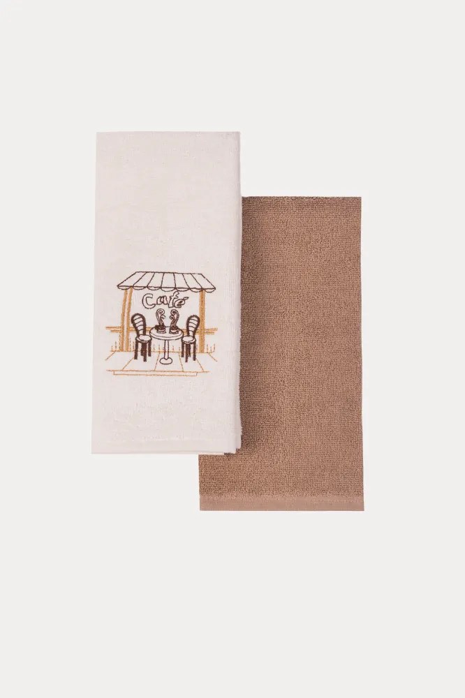 Prosoape de bucătărie CAFE, 2 buc Crem-Muștar /Cream-Mustard Set (2 buc, 40x60 cm)