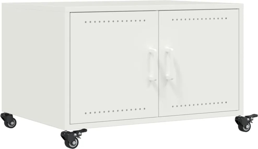 vidaXL Măsuță de cafea, alb, 68x50x43,5 cm, oțel