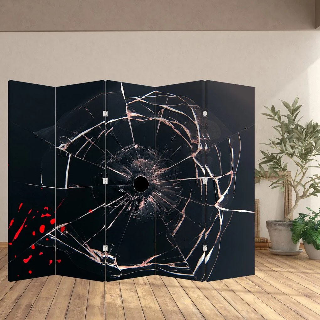 Paravan - Abstract cu sticla spartă (210x170 cm)
