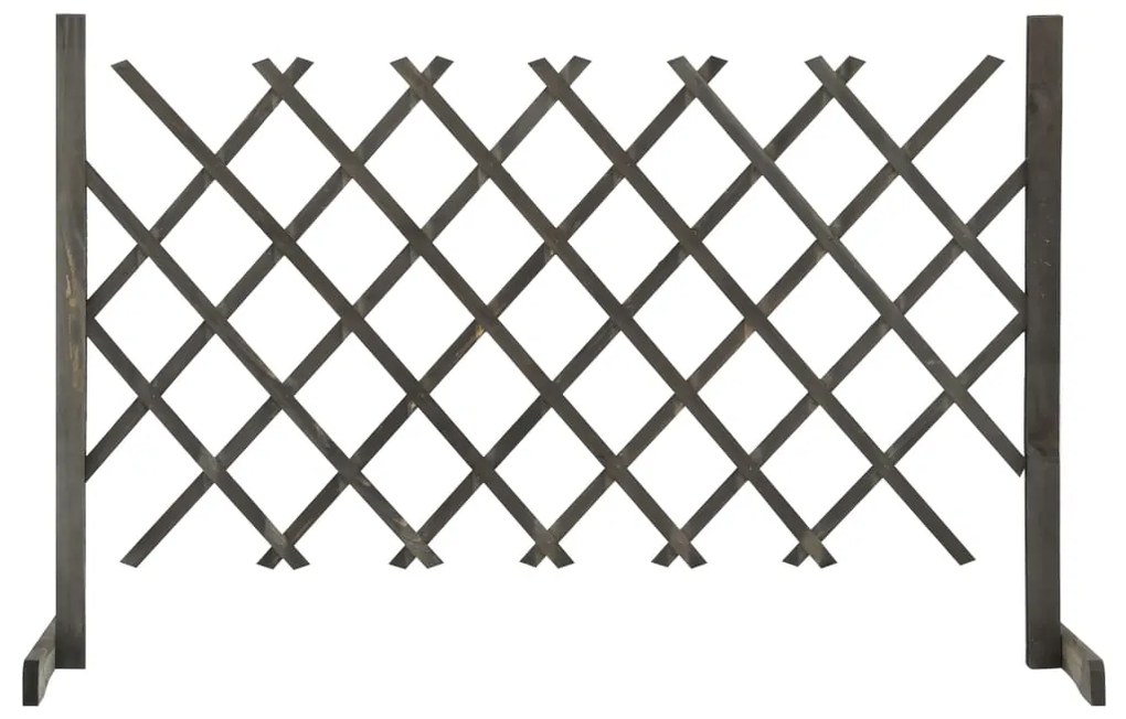 vidaXL Gard cu zăbrele de grădină, gri, 120x90 cm, lemn masiv de brad