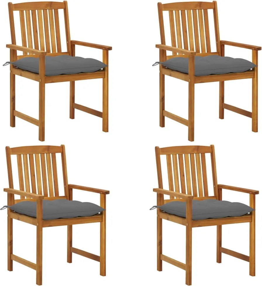 vidaXL Scaune de grădină cu perne, 4 buc., lemn masiv de acacia