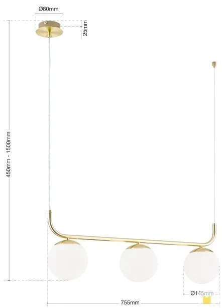 Lustra cu 3 surse de lumina design modern Madis