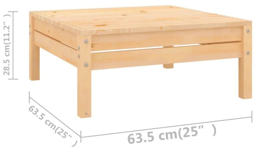 Set mobilier de gradina, 7 piese, lemn masiv de pin Maro, 1