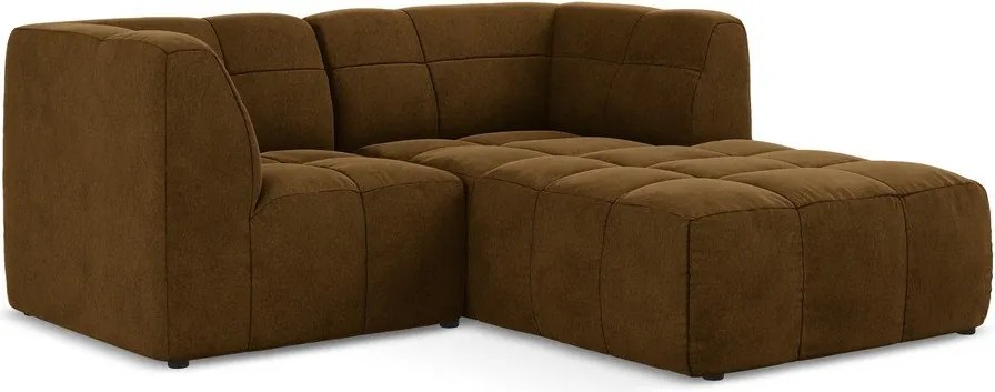 Colțar galben muștar cu tapițerie din catifea (cu colț pe partea dreaptă/cu șezlong) Aloha – Makamii