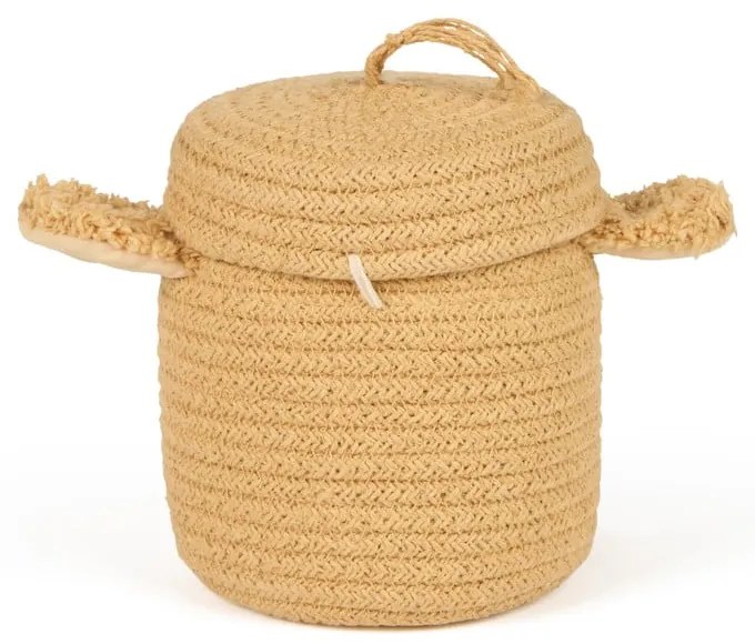 Coș de jucării pentru copii galben din material textil ø 13x15 cm Mini Charlie the Chicken – Lorena Canals