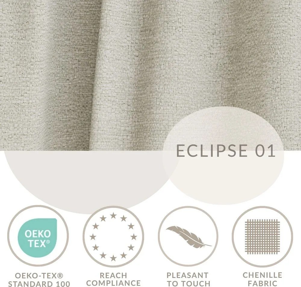 Colțar crem extensibil/cu spațiu de depozitare cu tapițerie din chenille (în formă de "U") Kyoto – Maison de Rêve