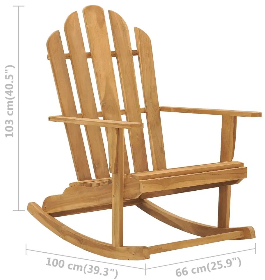 Scaun balansoar Adirondack, lemn masiv de tec 1