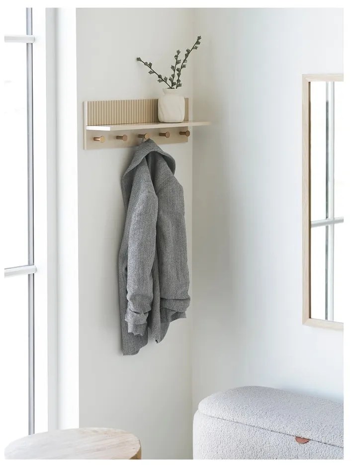 Cuier de perete bej cu raft 50 cm Rocca – House Nordic