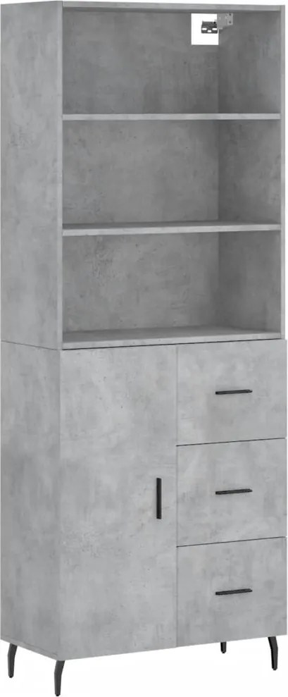 vidaXL Dulap înalt, gri beton, 69,5x34x180, lemn compozit