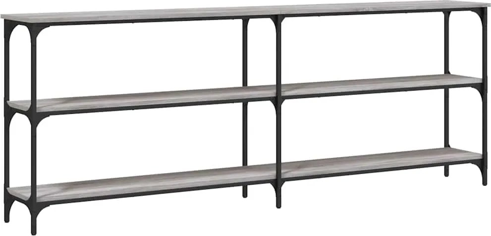 vidaXL Măsuță consolă, gri sonoma, 200x29x75 cm, lemn prelucrat