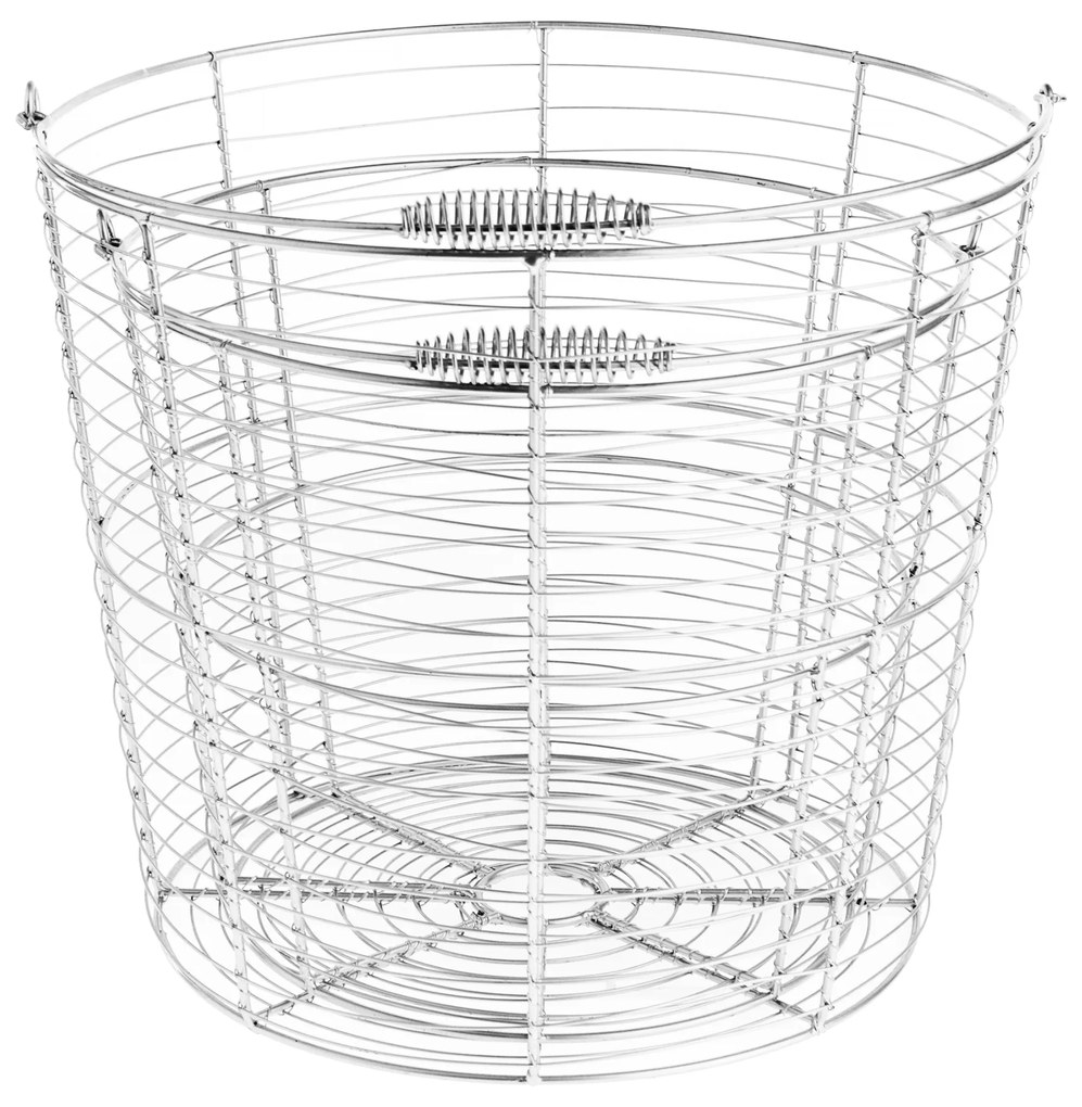 Set de 2 coşuri rotunde, metal argintiu, RUSLO
