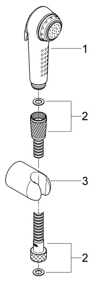 GROHE 27812IL1 - Duș bideu manual TEMPESTA-F, 1250 mm, crom lucios