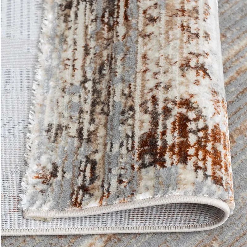150x230 cm Covor premium, 70% Polyester și 30% Polipropilenă, Design Modern, Cupru, Densitate 2300 gr/m2