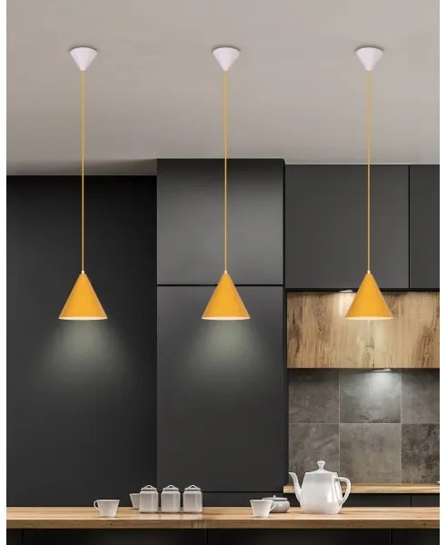 Lustră pe cablu VOSS 1xE27/40W/230V galbenă/albă