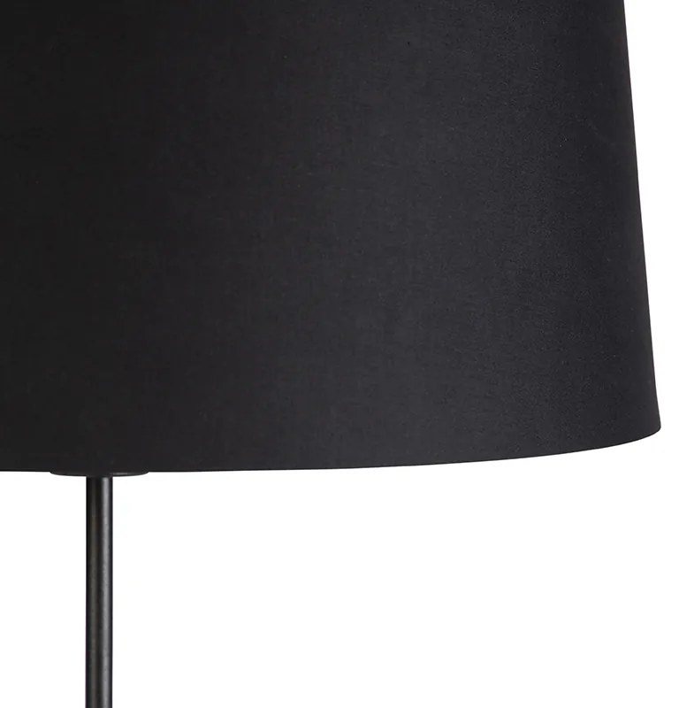 Lampă de podea neagră cu abajur negru 45 cm reglabil - Parte