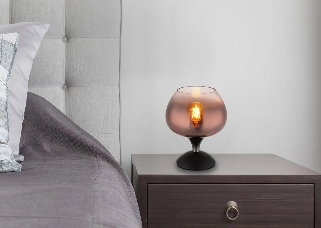 Veioza/Lampa de masa design modern MAXY negru/cupru