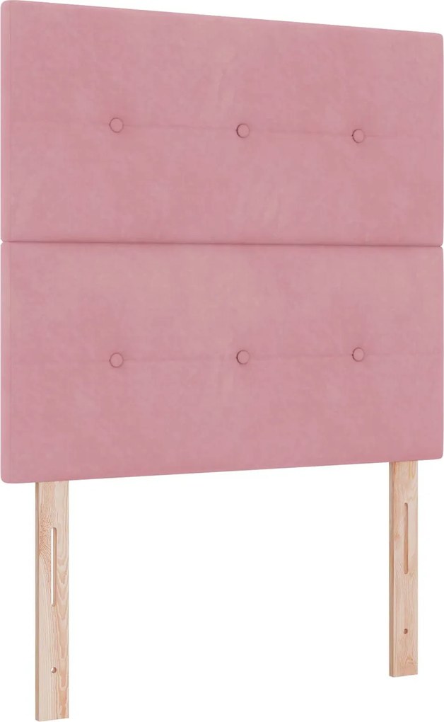 vidaXL Tăblie LED cu benzi LED Manual Roz 80 cm Catifea