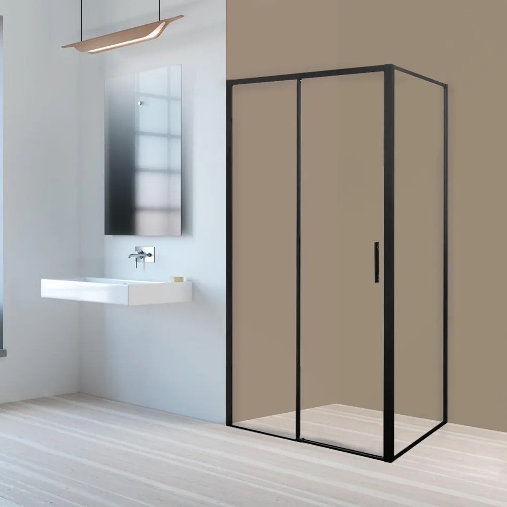 Cabină de duș asimetrică Silves 80x100 cu cădiță de duș